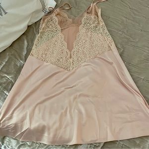 Light pink camisole with lace. Oysho silky satin nightgown, camisole. Size M